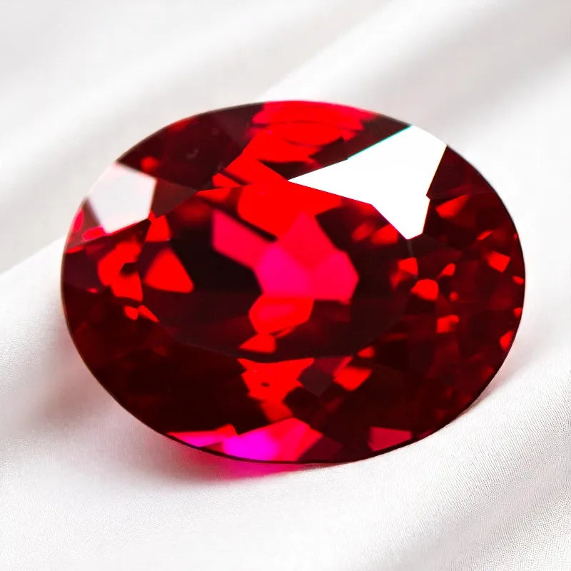 Lab Grown Ruby Pigeon Blood Red Multiple Sizes Oval Shape Gemstone With AGL Certificate For Earring Pendant Jewelry Making