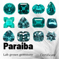 Paraiba Lab Grown Stone Charm Gemstone for DIY Advanced Jewelry Making Inlay Ring Necklace Bracelet Selectable Certificate