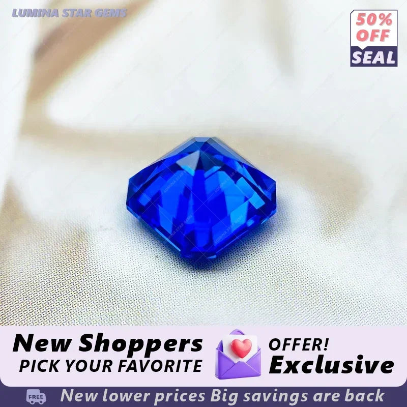 TOPTHot Sales Lab Grown Cobalt Spinel Asscher Cut Gemstone for DIY Ring Necklace Earrings Main Materials Selectable Certificate