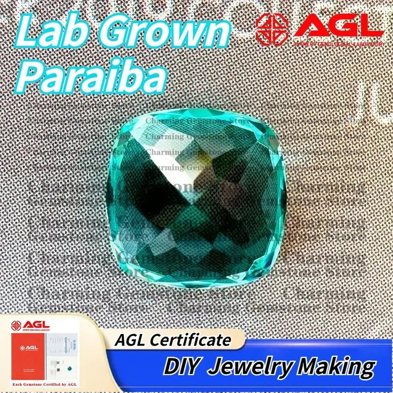 Lab Grown Paraiba Gemstone for DIY Jewelry Making Round Cut Inlay Stone for Ring Necklace Bracelet Lab Created Paraiba