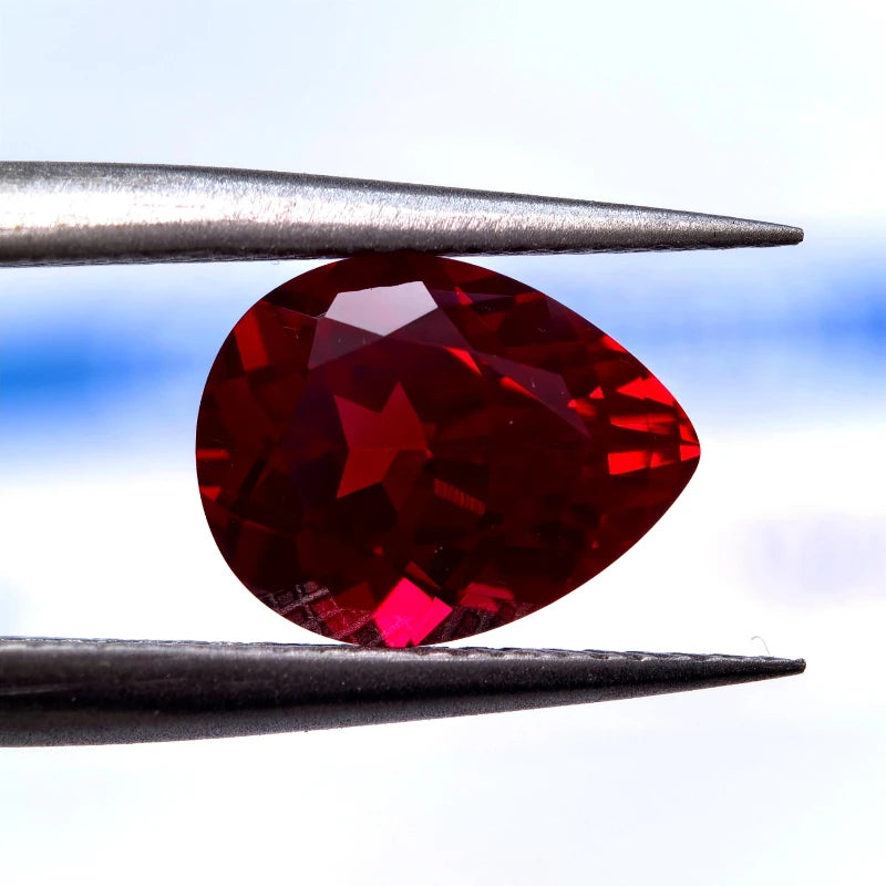 Ruby Pear Shape VVS1 Lab Grown Gemstone Pigeon Blood Red Color DIY Ring Necklace Earrings Main Materials Certificate Wholesale