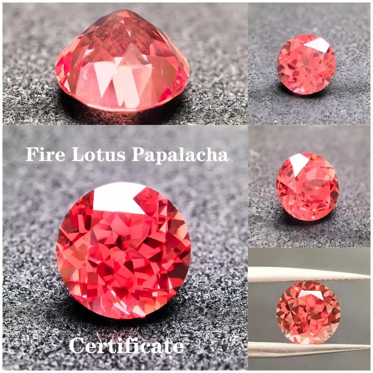Round Shape Red Lotus Orange Fire Lotus Yellow Color Lab Grown Sapphire for Diy Charm Jewelry Making with Certificate Wholesale