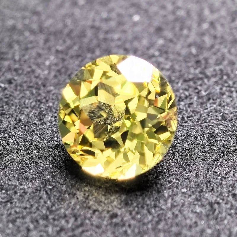 Lab Grown Sapphire Yellow Color Round Shaped Extremely Shiny Quality DIY Ring Necklace Earrings Main Materials  AGL Certificate