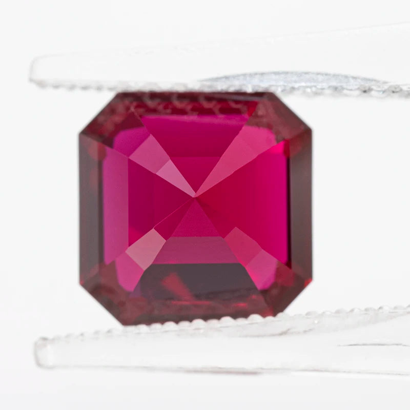 Lab Grown Ruby Asscher Cut Pigeon Blood Color Loose Gemstone For DIY Advanced Jewelry Rings Making Materials AGL Certificate