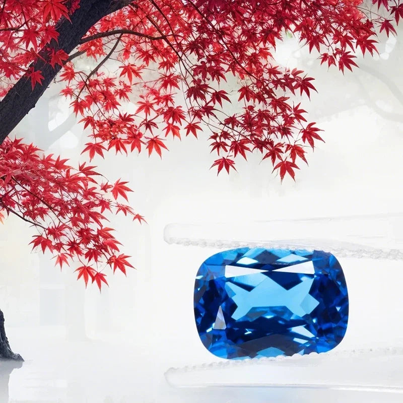 TOPRectangular Cushion Shape Blue Demon Color  Lab Grown Cobalt Spinel