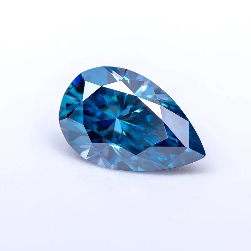NEW Moissanite Stone Pear Cut Sapphire Blue Colour Lab Created Heat Diamond Jewelry Making Materials Comes With Certificate