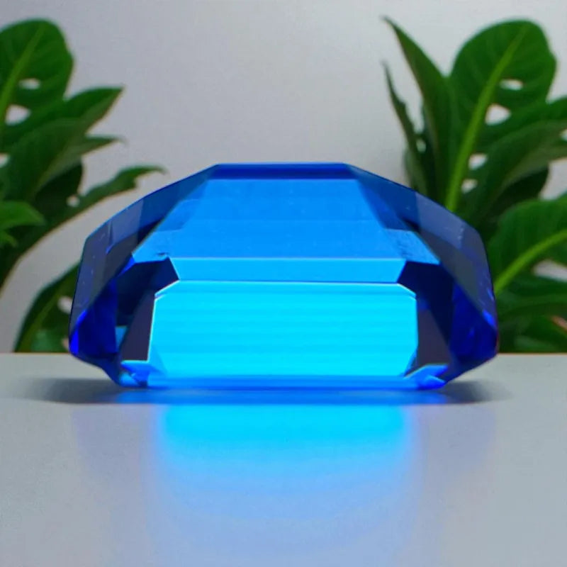 Lab Grown Cobalt Spinel Emerald Cut Blue Color VVS1 Synthetic Gemstone for DIY Jewelry Making Gift Selectable AGL Certificate