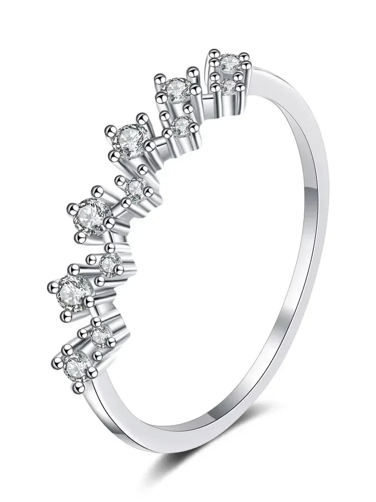 Fashion Hot Sale 925 Sterling Silver Moissanite Ring VVS1 D-color Women's Fashion Simple Trendy Wave For Women Premium Jewelry