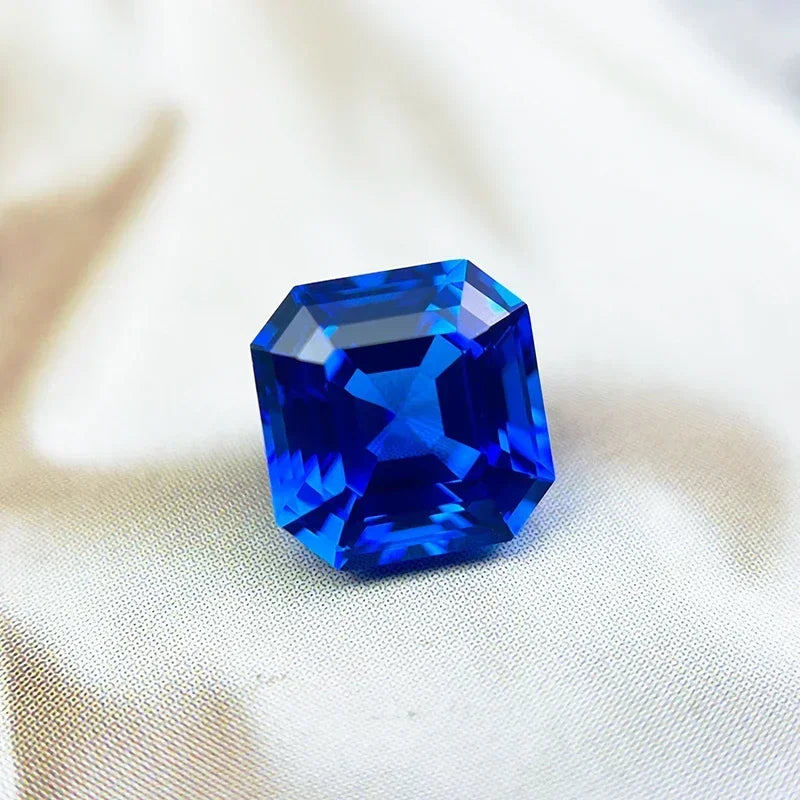 TOPHot Sales Lab Grown Cobalt Spinel Asscher Cut Gemstone for DIY Ring Necklace Earrings Main Materials Selectable Certificate