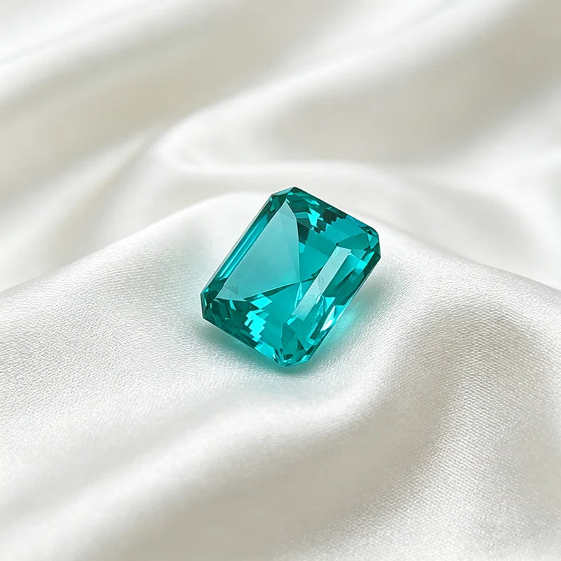 Lab Grown Paraiba Gemstone Asscher Shape Loose Gemstones For Jewelry Setting Multi Shapes Available Asscher Princess Rectangle