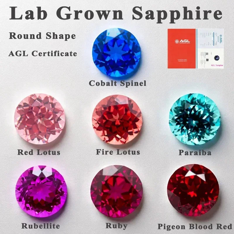TOPSapphire Round Cut Lab Grown Cobalt Spinel Synthetic Gemstone