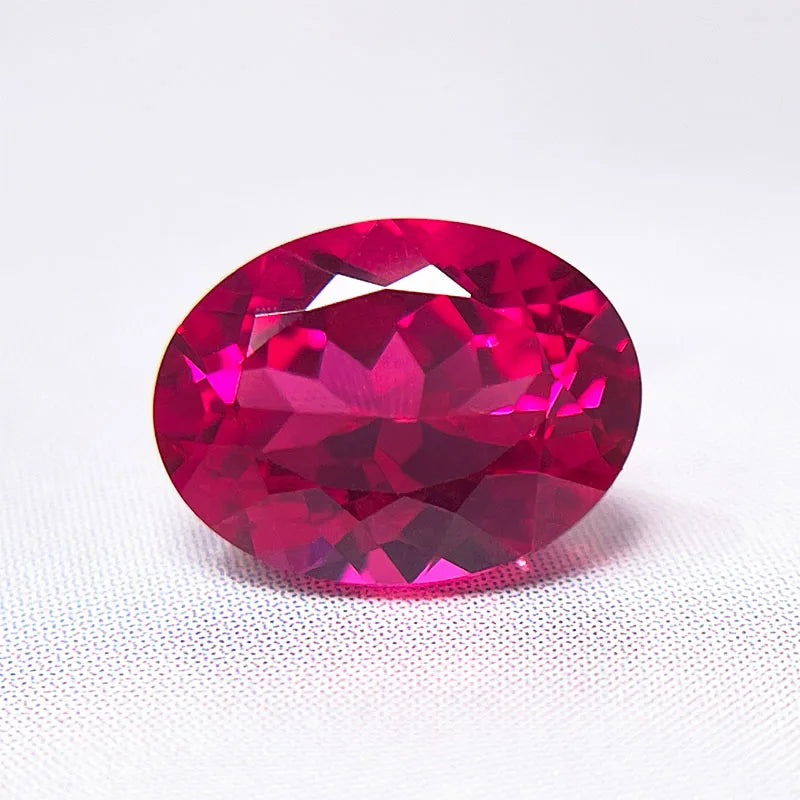 Lab Grown Ruby for Custom Jewelry Design and Professional Jewelry AGL Certified VVS1 Clarity Red Oval Cut Natural Color Lab