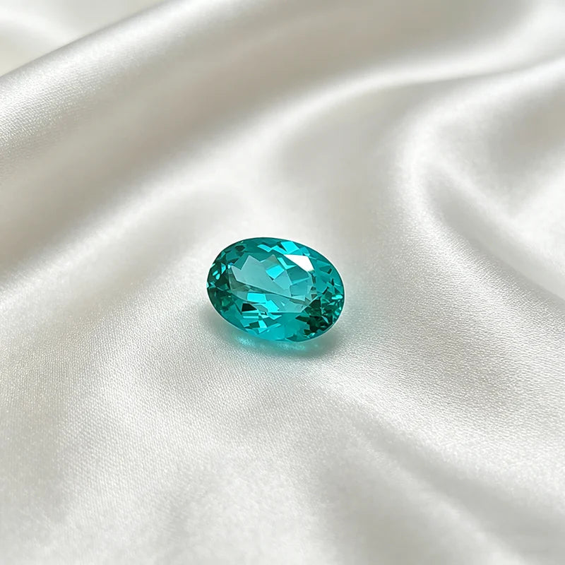 Lab Grown Paraiba Gemstone Oval Shape Loose Gemstones For Jewelry Setting Multi Shapes Available Heart Emerald Cushion Marquise