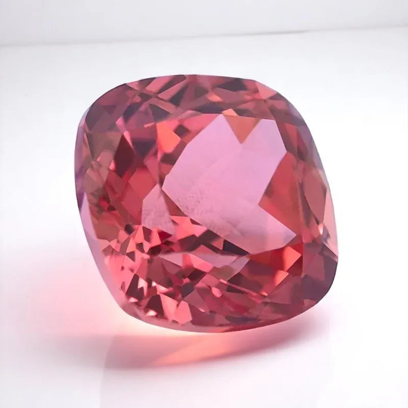 Lab Grown Padparadscha Square Cushion Shape Fire Lotus Color Gemstone For Charms Diy Jewelry Making Selectable AGL Certificate