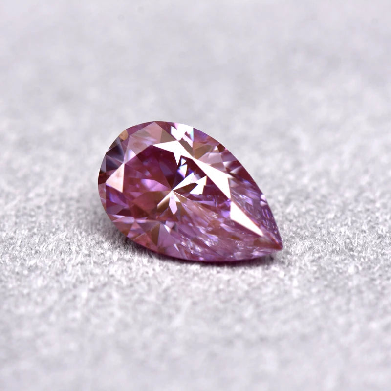 Pear Cut Sakura Pink Color Moissanite Synthetic Gemstone with Certificate Jewelry Beads