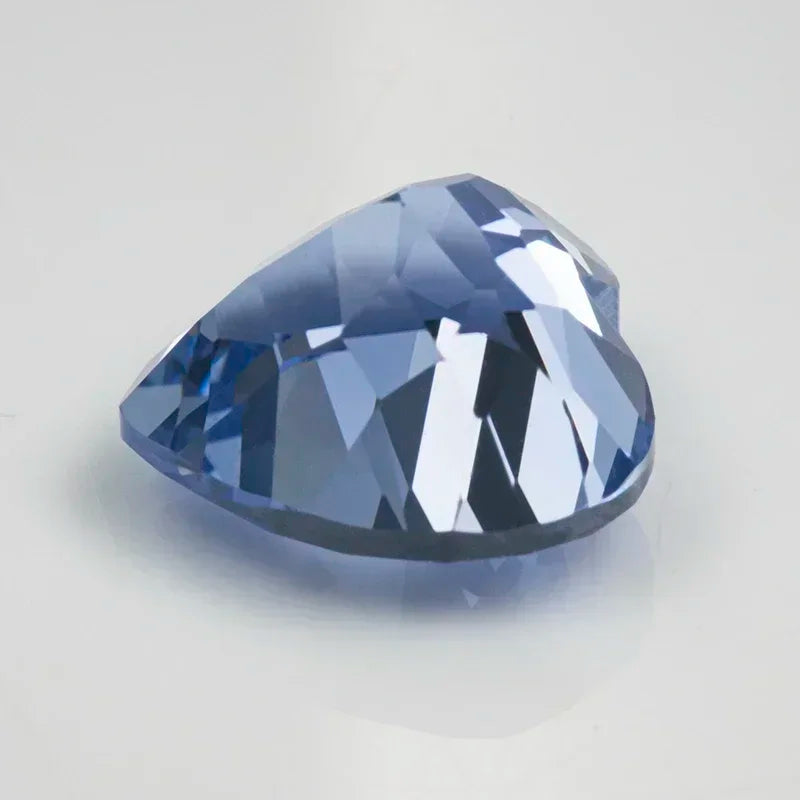 Lab Grown Sapphire Loose Stone Heart Shape Cornflower Color VVS1 Charms Beads for DIY Jewelry Making Selectable  AGL Certificate