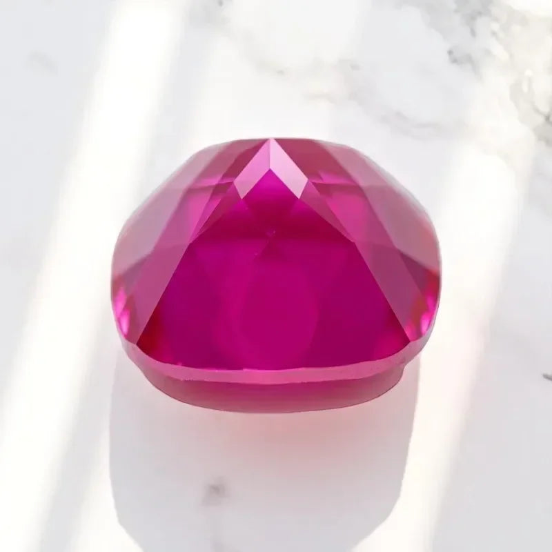 Square Cushion Shape Rubeliite Colour Lab Grown Ruby  VVS1 Charm Beads for Diy Jewelry Making Pendant Selectable AGL Certificate