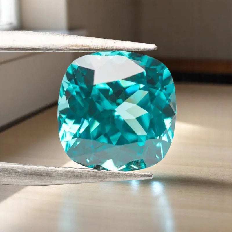 Lab Grown Paraiba Cushion Cut Charms GemstoneExtremely Shiny Quality DIY Ring Necklace Earrings Main Materials Certificate
