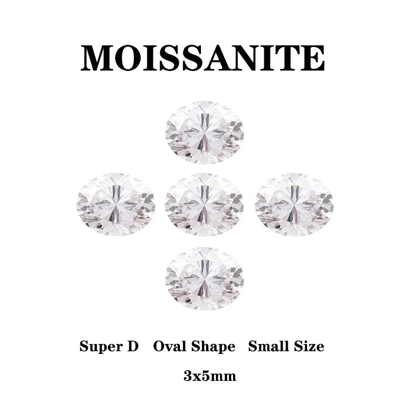 Wholesale Moissanite Stone Super White D Color Oval Cut  VVS1 Charms Gemstone Shiny Quality DIY Advanced Jewelry Rings Earrings