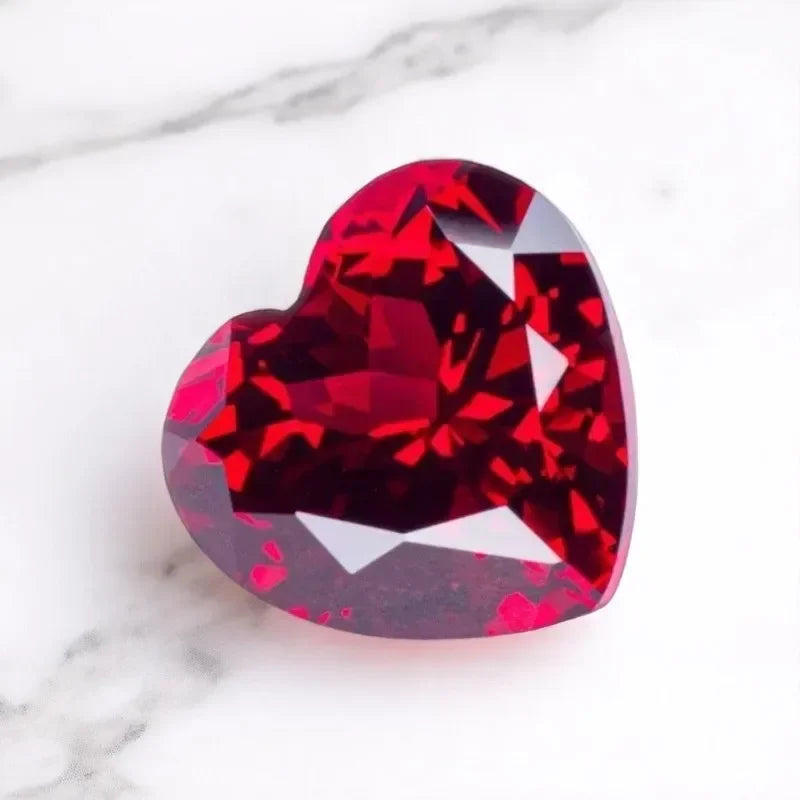 Heart Shape Pigeon Blood Color Lab Grown Ruby VVS1 Gemstone for Charms Diy Jewelry Making Pendant Selectable AGL Certificate