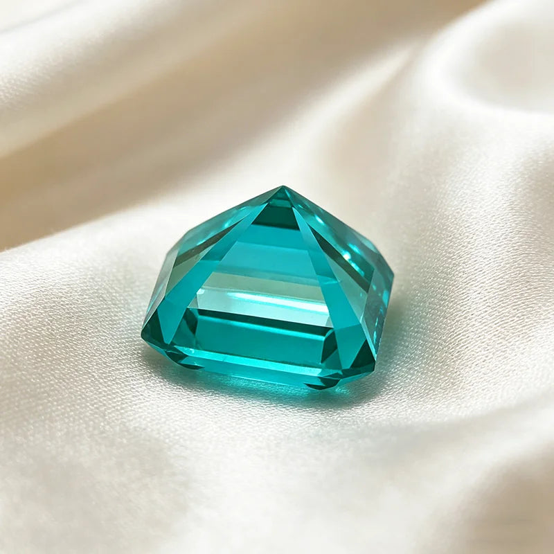 Lab Grown Paraiba Gemstone Asscher Shape Loose Gemstones For Jewelry Setting Multi Shapes Available Asscher Princess Rectangle