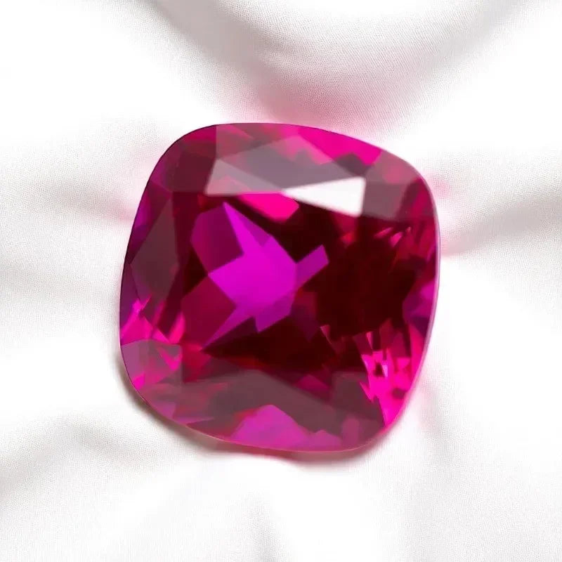 Rubellite Color  Lab Grown Ruby Cushion Shape VVS1 Charms Jewelry Making DIY Ring Necklace Earrings Main Materials Certificate