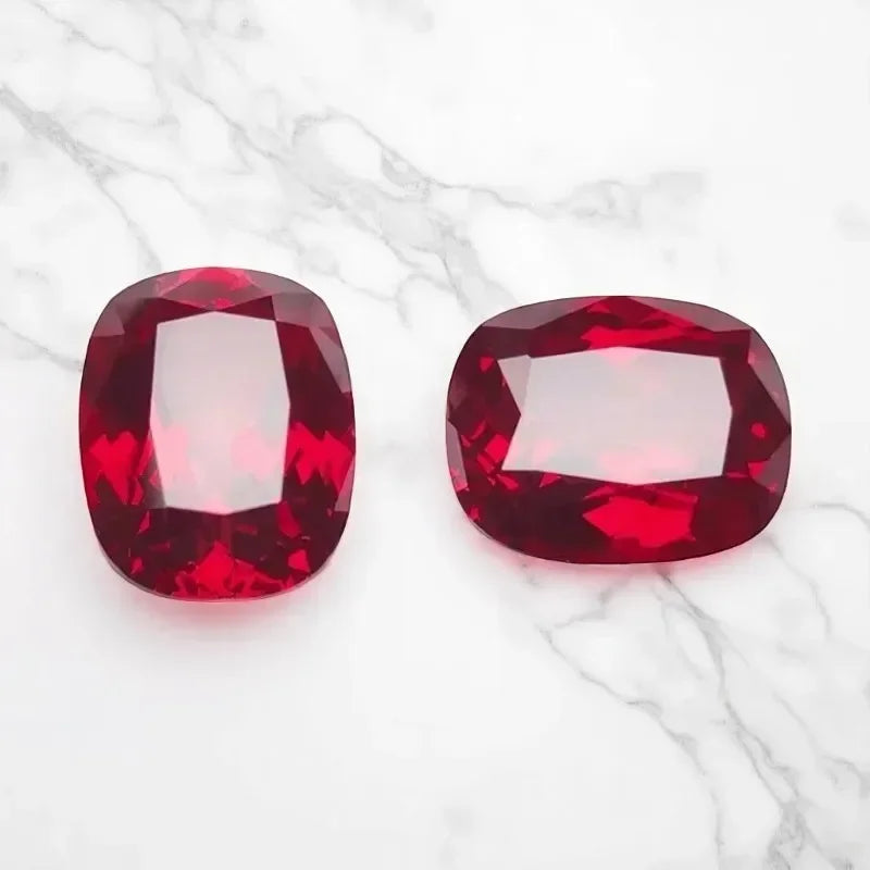 N-Lab Grown Ruby Pigeon Blood Red Rectangular Cushion Cut Top Quality Gemstone For Diy Jewelry Making Selectable AGL Certificate