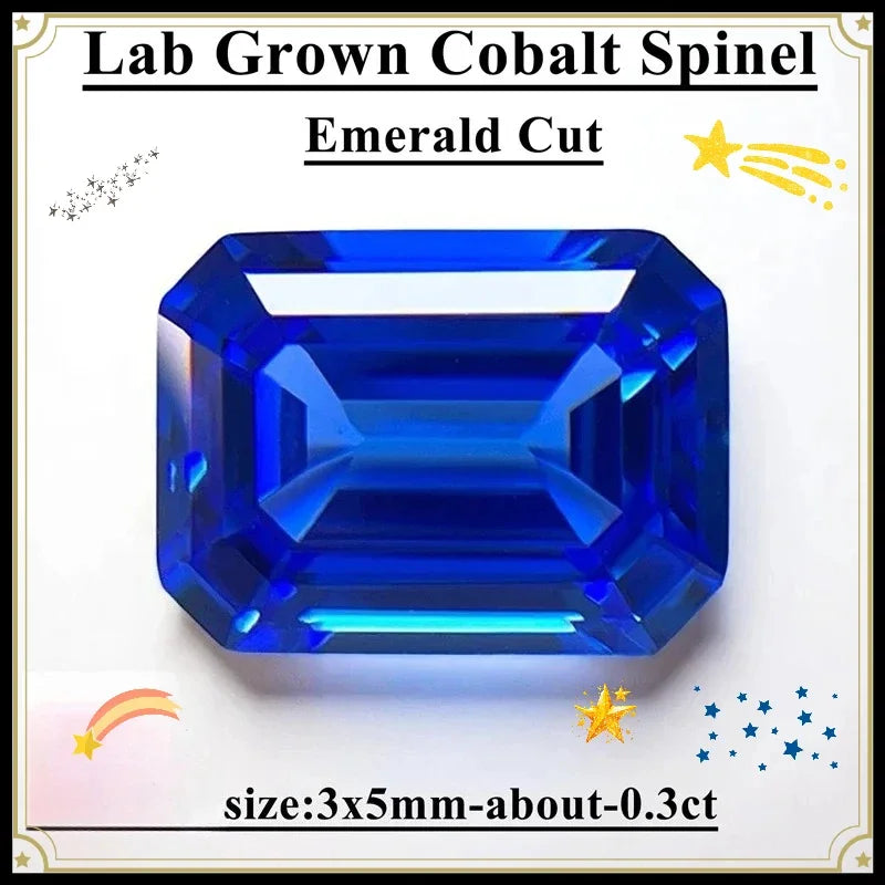 TOPTop Lab Grown Cobalt Spinel  Various Shape  Selectable AGL Certificate Charms for Jewelry DIY Making