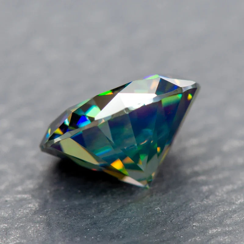 Moissanite Stone Round Cut Rainbow Purple Multiple Colors Available Gemstone for DIY Jewelry Making with Certificate