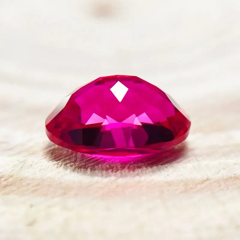Natural Rubellite Color Lab Grown Ruby Oval Shape Hand-cut Advanced Jewelry Rings Earrings Making with Certificate Wholesale