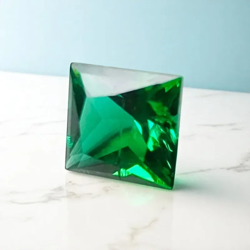 N-Wholesale Laboratory Zambian Emeralds Princess Cut Hydrothermal Hand Cutting With Cracks Inclusions Inside Selectable AGL Cert
