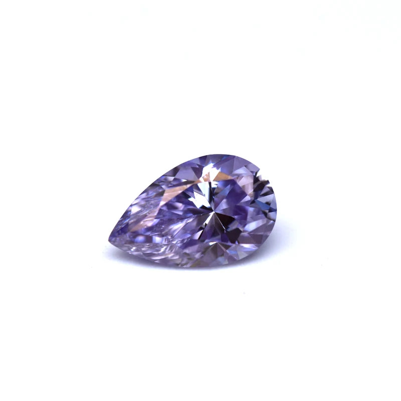 Pear Cut Light Purple Color Moissanite Synthetic Gemstone with Certificate Used for Manufacturing Jewelry