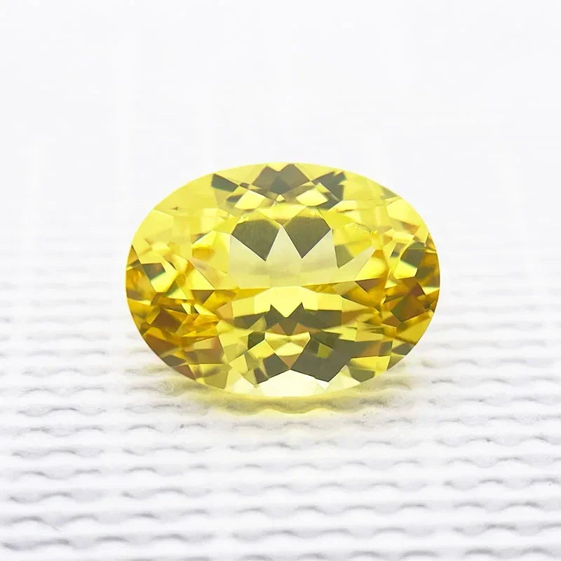 Top Quality Lab Grown Sapphire Oval Cut Yellow Color Charm Gemstone for Advanced Jewelry Making Inlay Selectable AGL Certifica