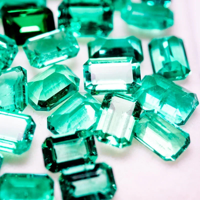 Laboratory Columbia Emerald Small Size 4x6mm Emerald Cut for Charms Jewelry Making DIY Ring Necklace Earrings Main Materials