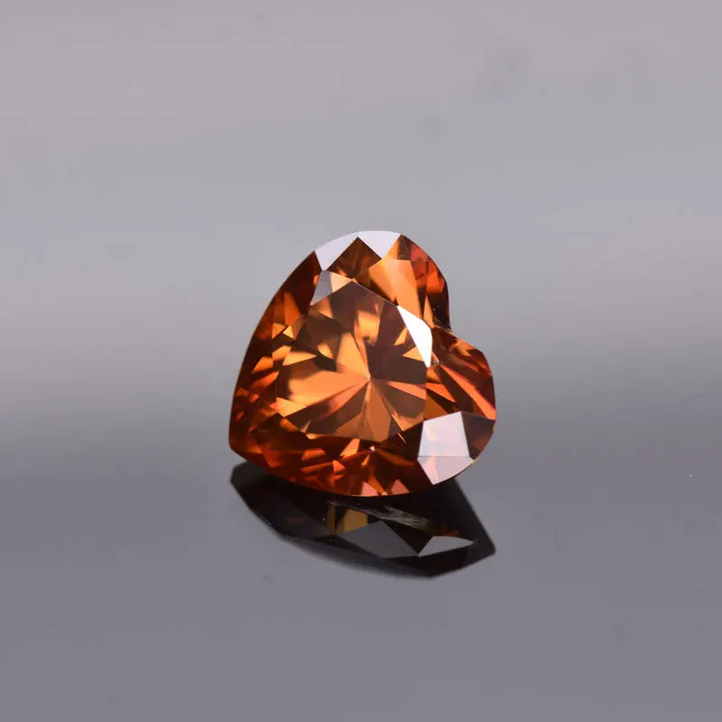Moissanite VVS1 Artificial Stone Orange Color Heart Cut with Certificate Wholesale