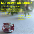 Alexandrite Rectangular Cushion VVS1 Color Changing Stone Lab Grown Gem DIY Chamrs Jewelry Making Materials with Certificate