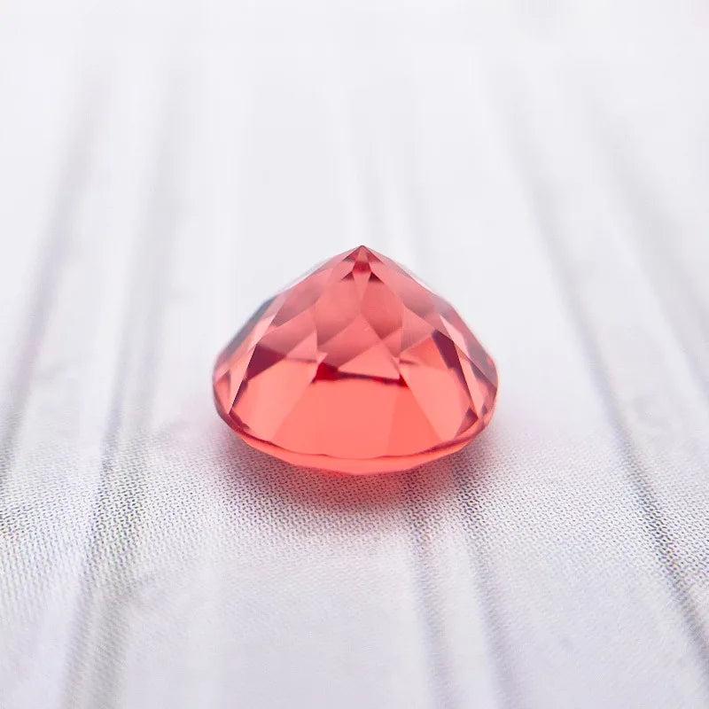 Lab Grown Padparadscha Round Cut Fire Lotus Color Gemstone for Jewelry Setting Lab Sapphire Synthetic Selectable Certificate