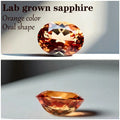 Sapphire Oval Cut VVS1 Orange Color Lab Grown Gemstone DIY Charms Jewelry Making Materials with Certificate Factory Wholesale