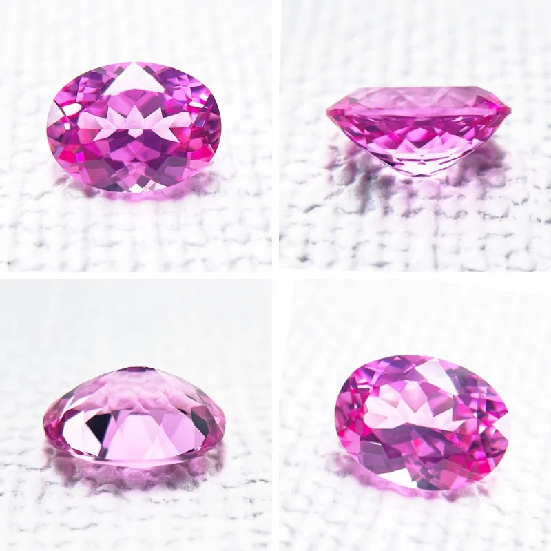 Lab Grown Sapphire Asscher Cut Pink for DIY Charms Jewelry Rings Earring Making Main Materials Selectable AGL Certificate
