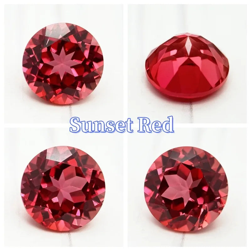 Lab Grown Sapphire Round Cut Pink/Orange/Royal Blue/Yellow/for DIY Jewelry Making Ring Main Materials Selectable AGL Certificate