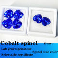 Cobalt Spinel Synthesized Gemstones Heart Cut with Certificate Hand Cutting Multiple Shapes Selectable