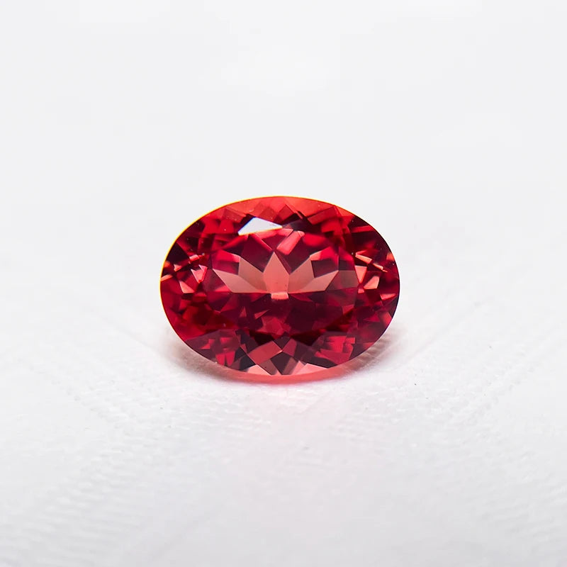 Lab Grown Sapphire Sunset Red Oval Cut  Loose Gemstone Selectable AGL Certificate For Jewelry Making