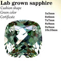 Sapphire Cushion Shape Green Color Lab Grown Gemstone VVS1 for Diy Charms  Advanced Jewelry Making Multiple Shapes Certificate