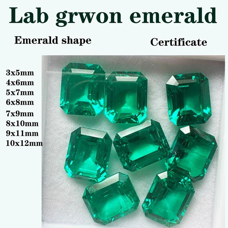 Columbia Emerald Lab Grown Gemstone Emeralds Shape Natural Colour for DIY Jewelry Making Materials with Certificate Wholesale
