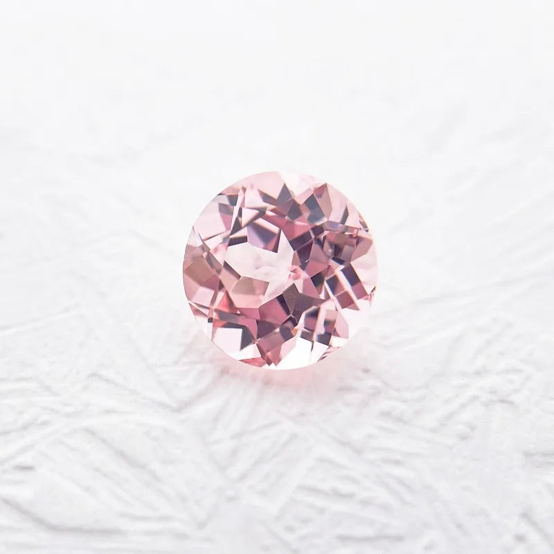 Lab Grown Sapphire Round Cut Sakura Pink Color DIY Advanced Jewelry Making Inlay Ring Necklace Selectable AGL Certificate