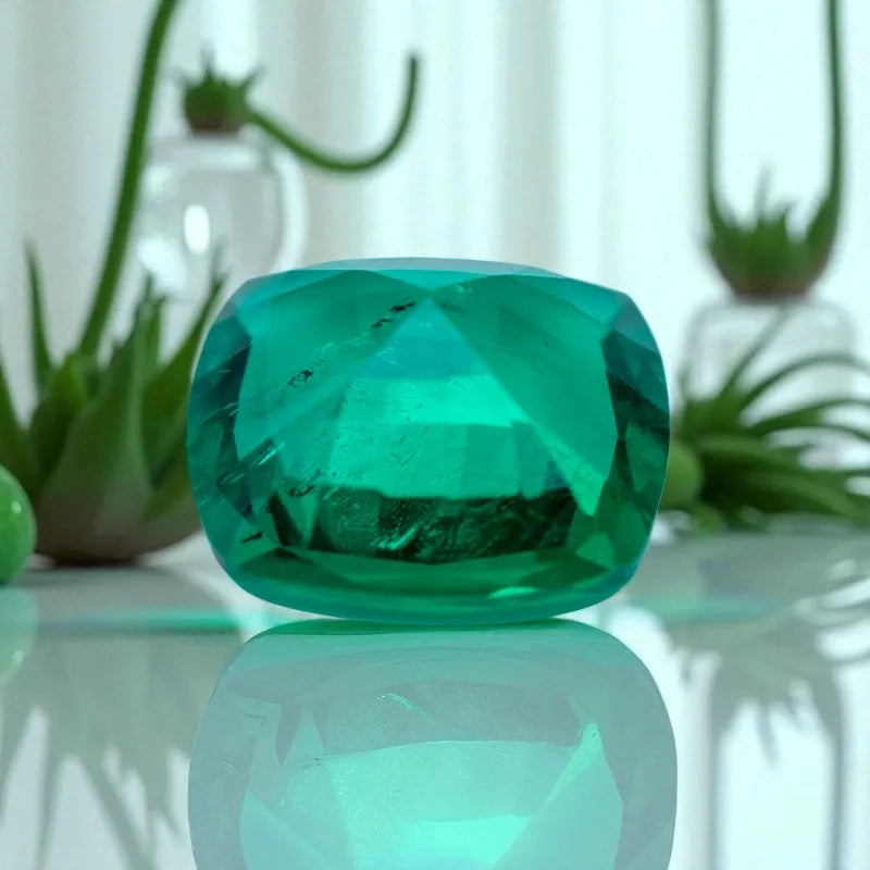 Lab Grown Emerald Colombia Cushion Cut  Hydrothermal Gemstone For Pendant Earrings Jewelry Diy Making With AGL Certificate