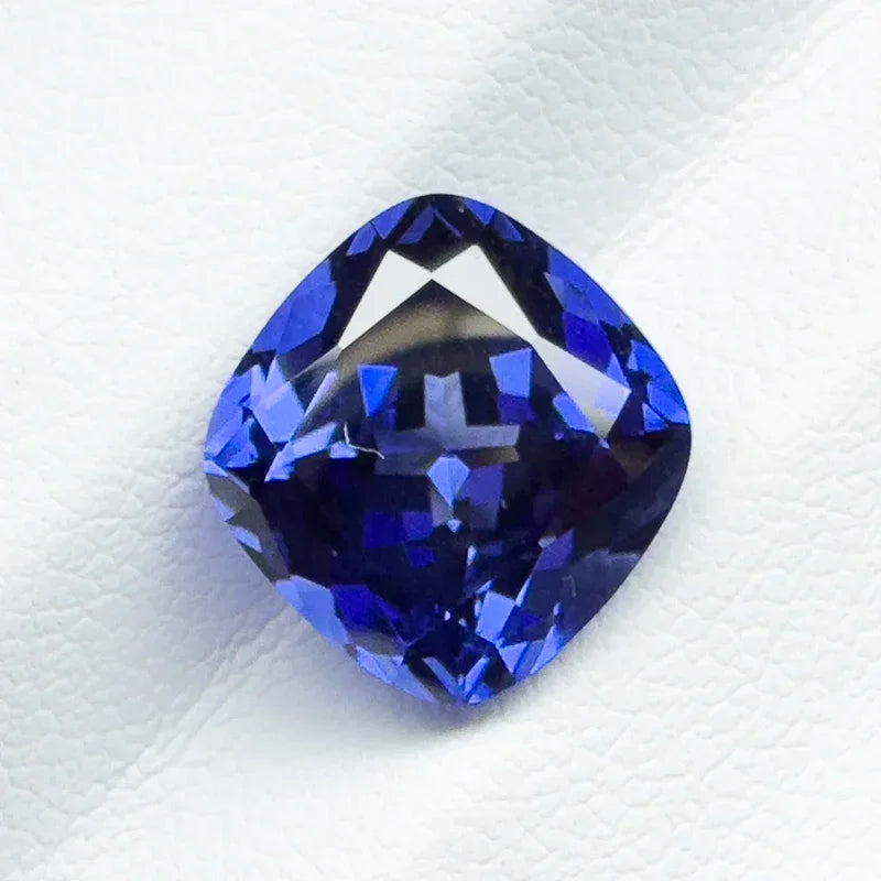 Lab Grown Sapphire Square Cushion  Royal Blue 10x14mm 6.1-6.25ct  VVS1 Gemstone for Diy Jewelry Making with AGL Certificate