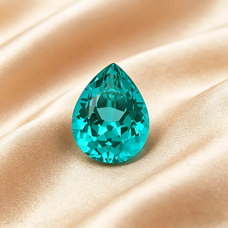 Lab Grown Paraiba Gemstone Pear Shape Loose Gemstones For Jewelry Making Setting Multi Shapes Available