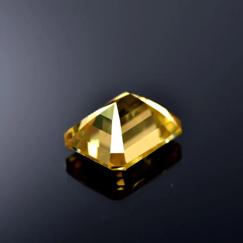 Emerald Cut Moissanite Gemstone VVS1 Golden yellow Color Certificate Stone Artificial DIY Jewelry