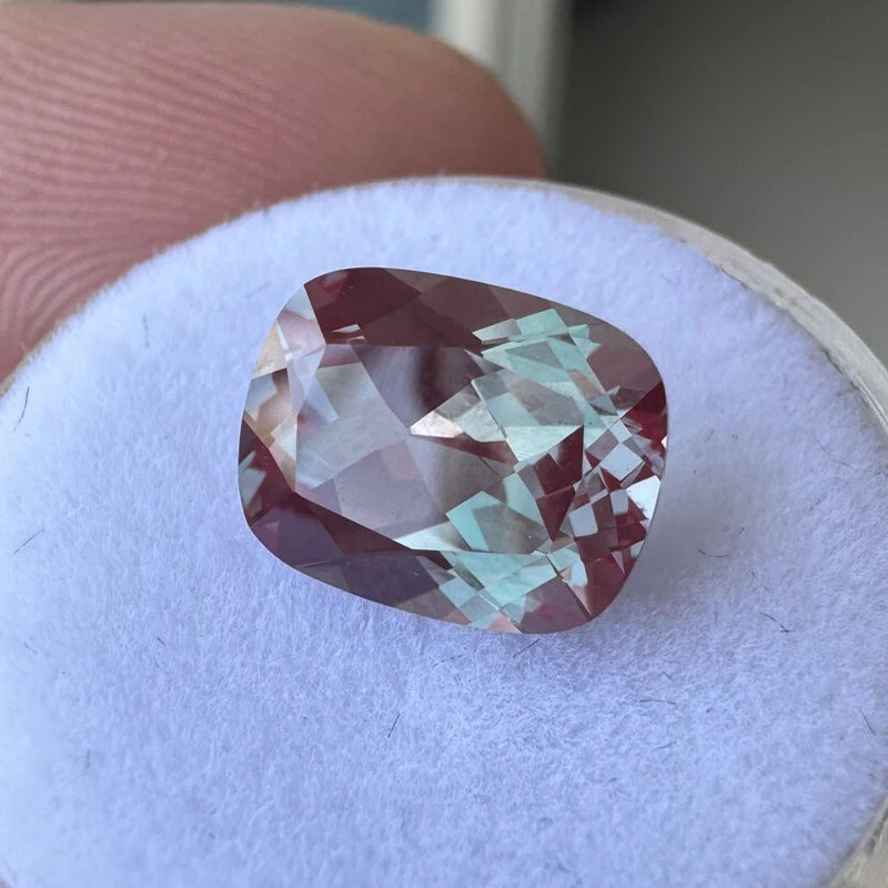 Alexandrite Rectangular Cushion VVS1 Color Changing Stone Lab Grown Gem DIY Chamrs Jewelry Making Materials with Certificate